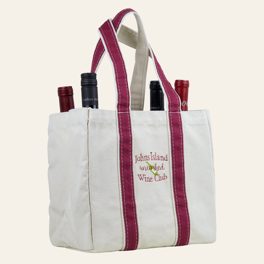JI Wine Club 4 Bottle Wine Tote - Maroon