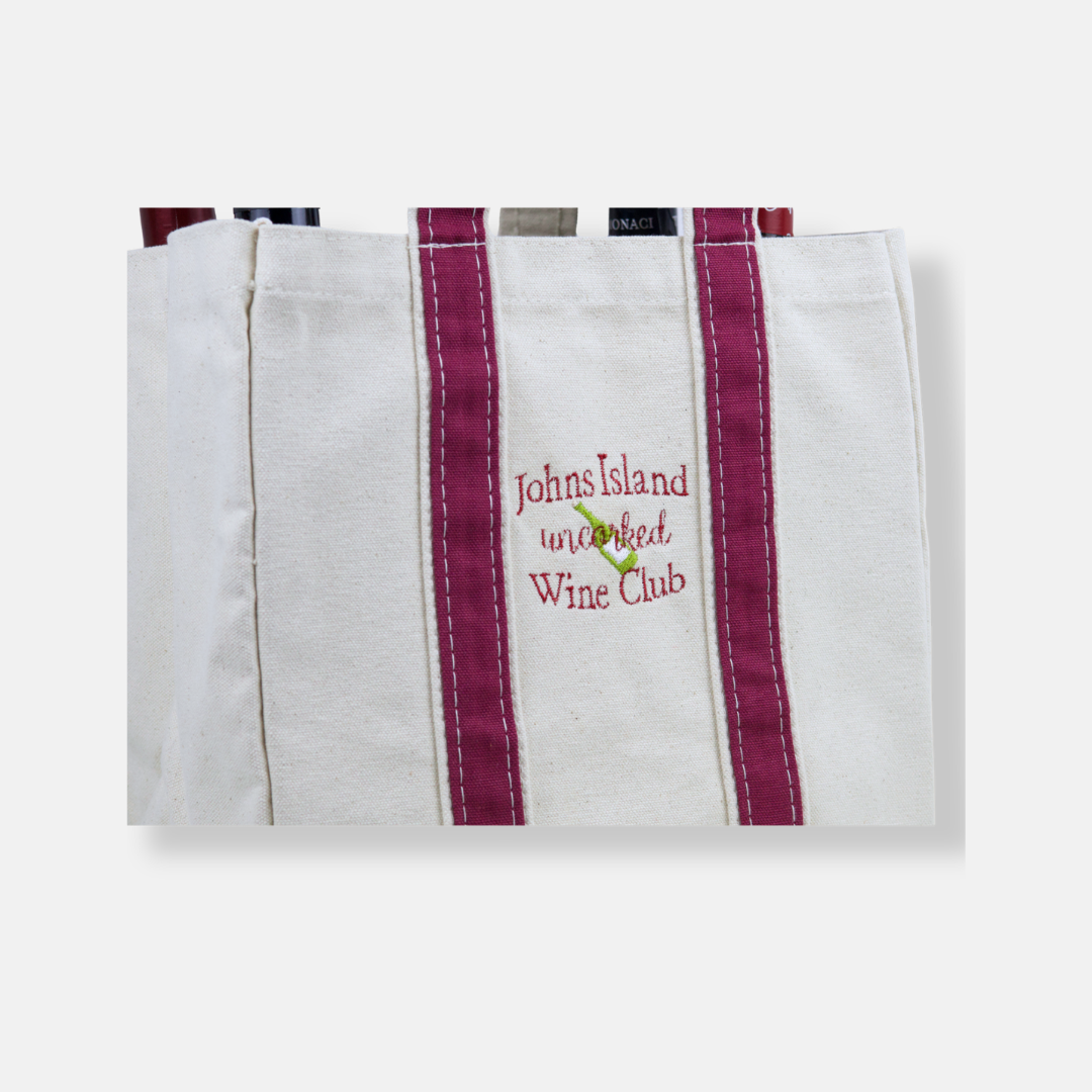 JI Wine Club 4 Bottle Wine Tote - Maroon
