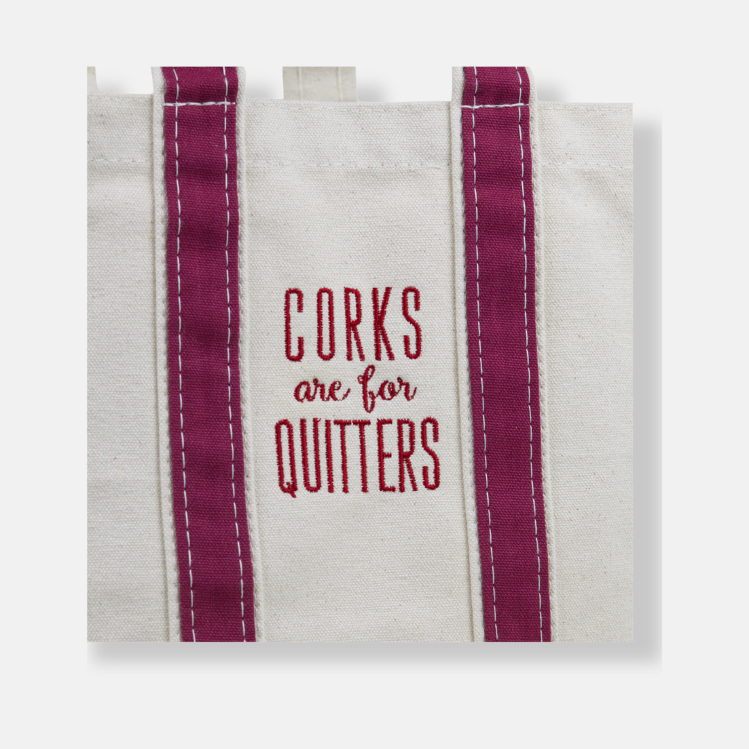 Corks Are For Quitters 4 Bottle Wine Tote
