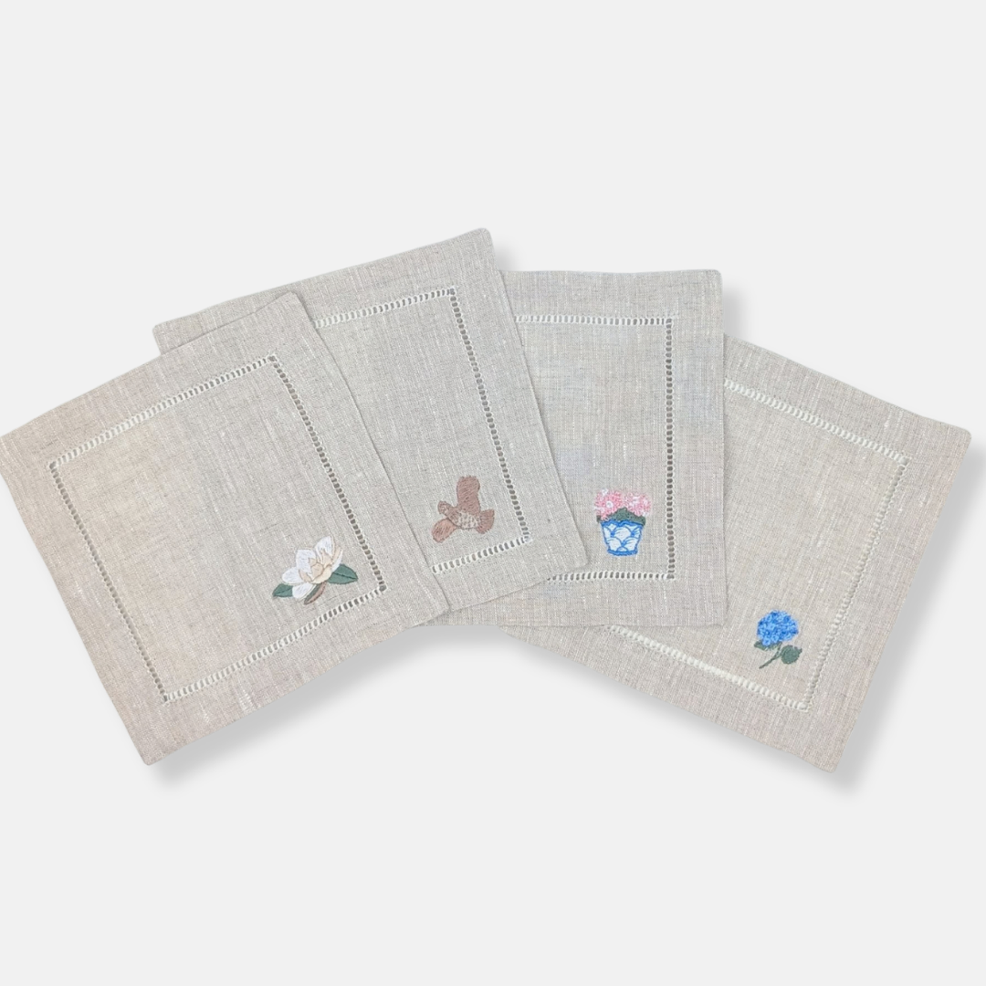 Southern Set Cocktail Napkins - Set of 4 Natural Tan