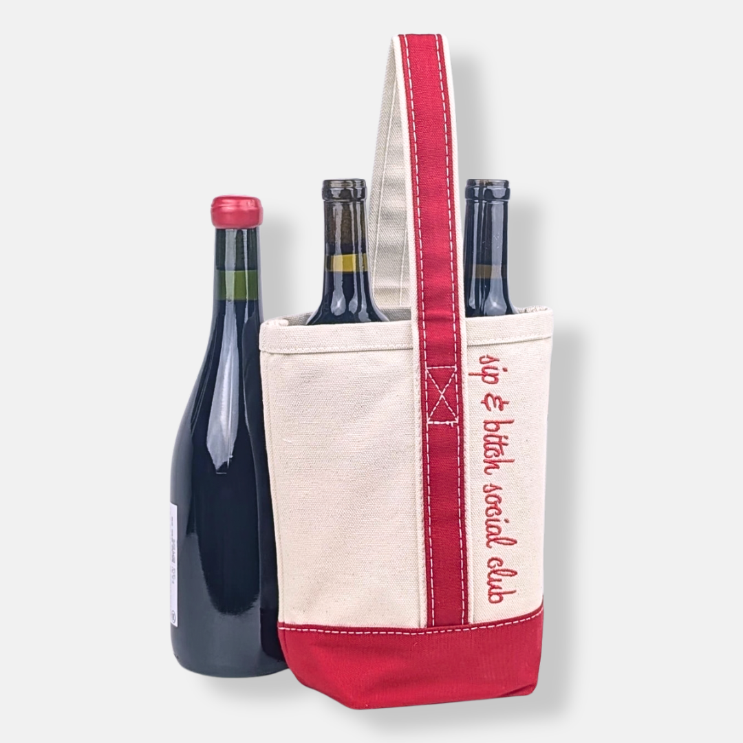 Sip & Bitch Social Club 2 Bottle Wine Tote