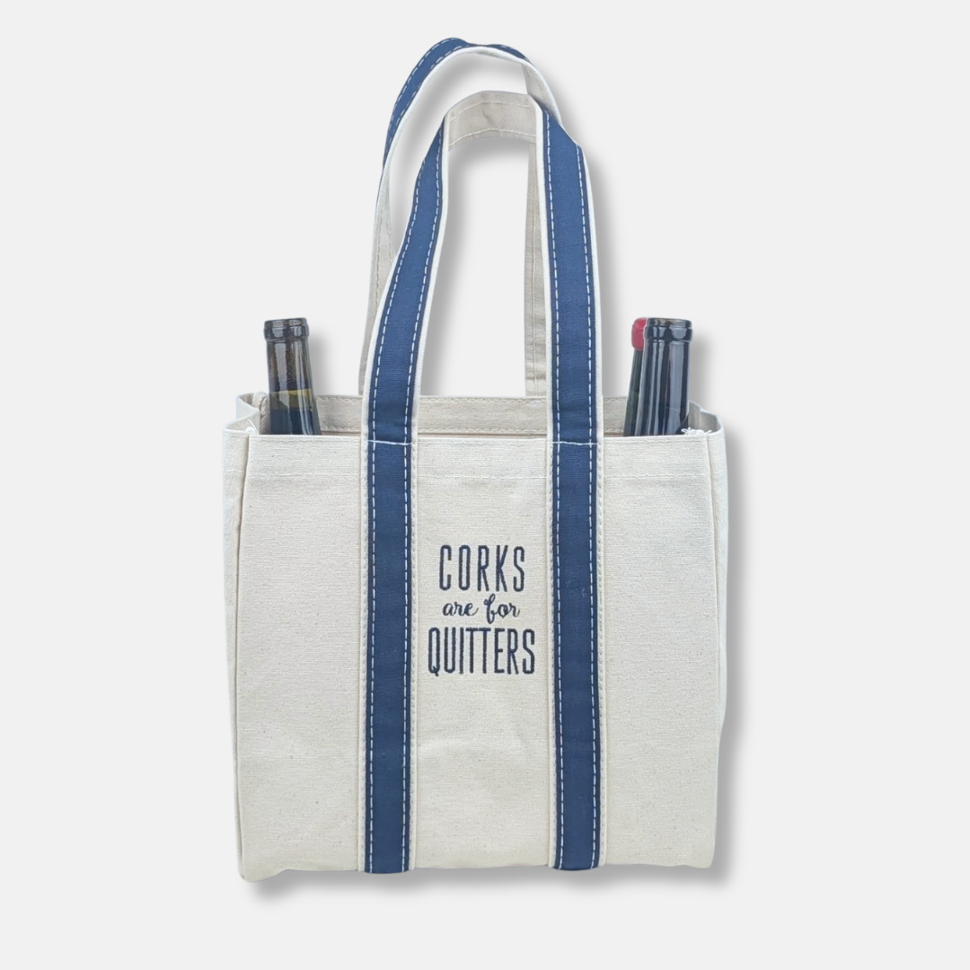 Corks Are For Quitters 4 Bottle Wine Tote