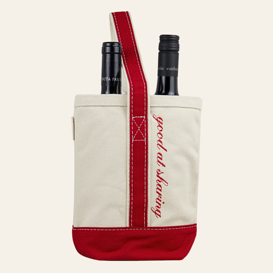 Good At Sharing 2 Bottle Wine Tote - Red