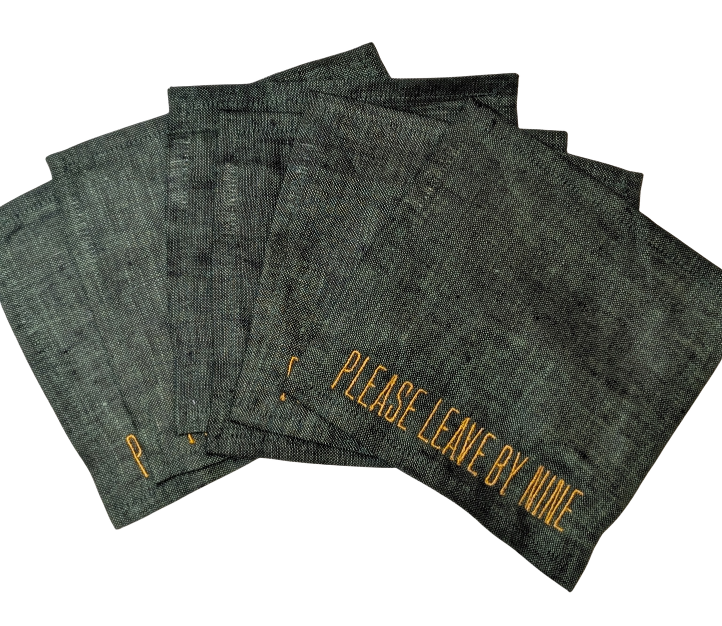 Please Leave By Nine - Set of 6 Green