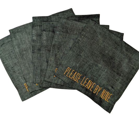 Please Leave By Nine - Set of 6 Green