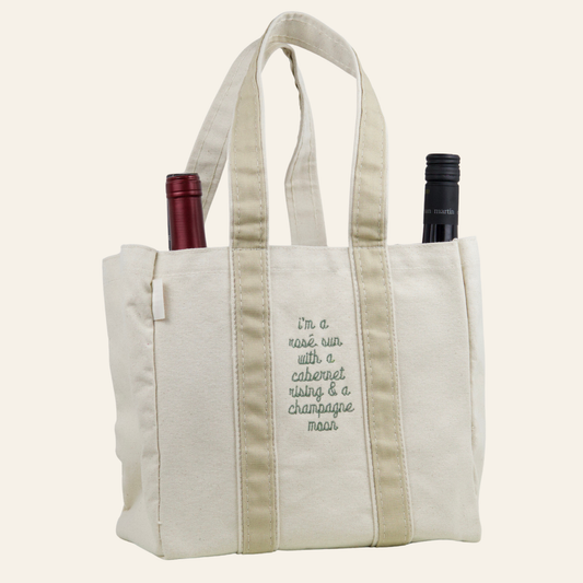 Rosé Sun 4 Bottle Wine Tote - Safari