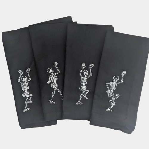 Dancing Skeletons Dinner Napkins - Set of 4