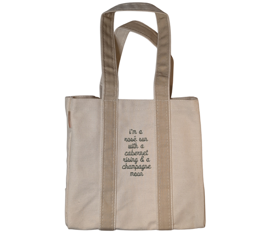 Rosé Sun 4 Bottle Wine Tote - Safari