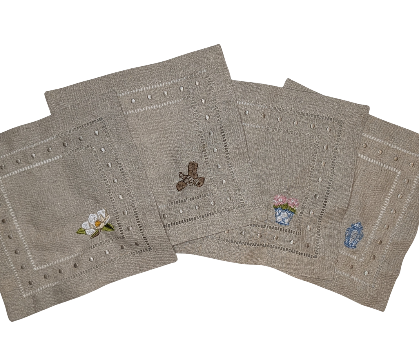 Southern Set Cocktail Napkins - Set of 4 Natural Tan