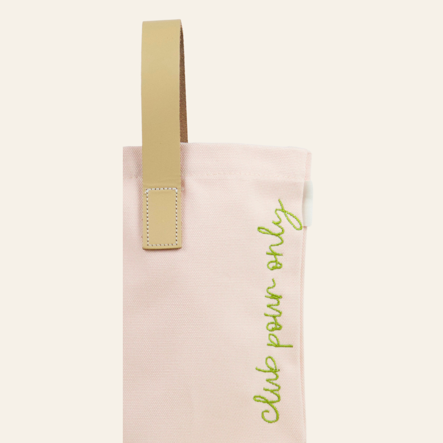 Club Pour Only 2 Bottle Wine Tote - Pink W/ Leather Handle