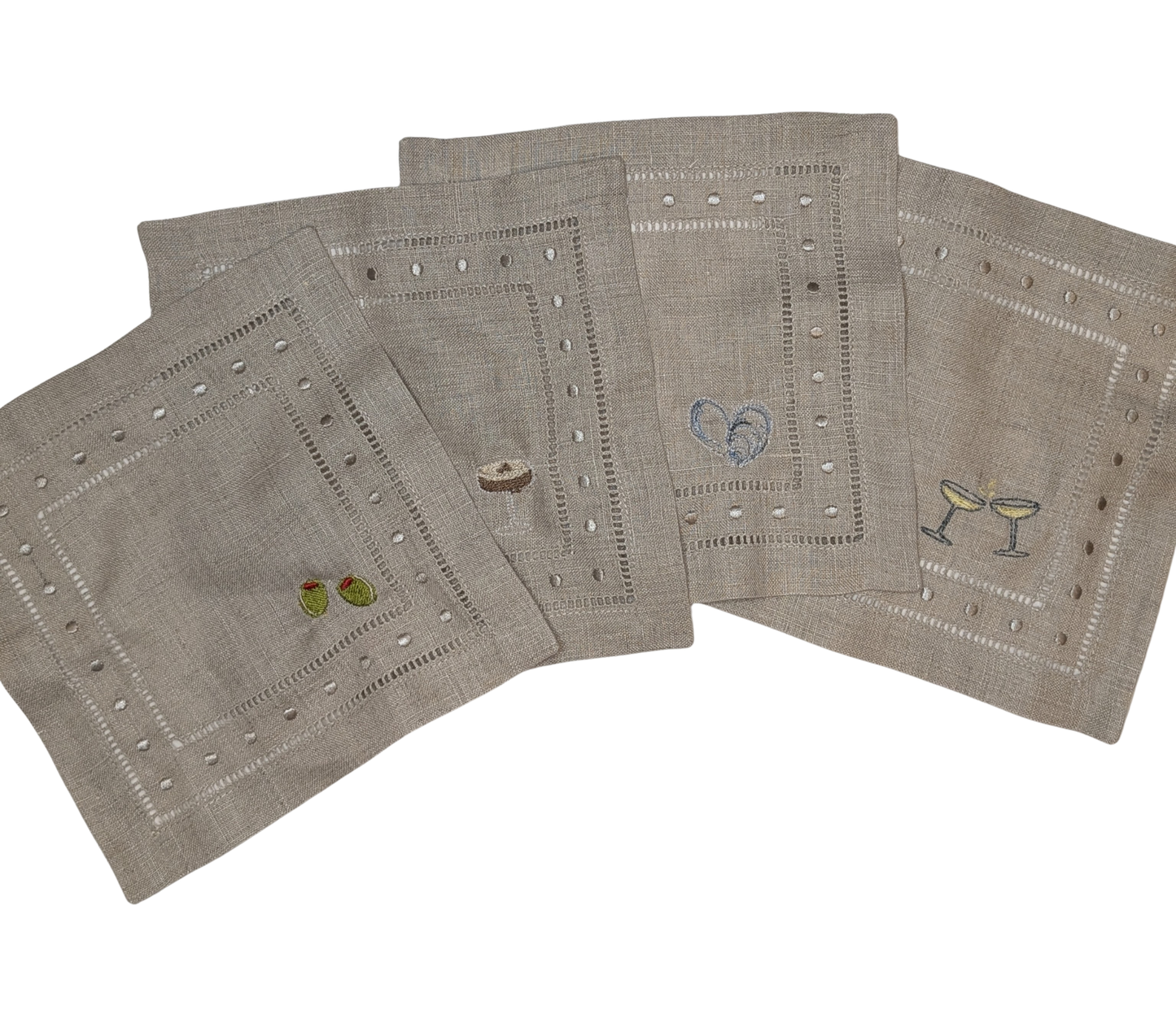 Cocktail Hour Cocktail Napkins - Set of 4 Natural Tan