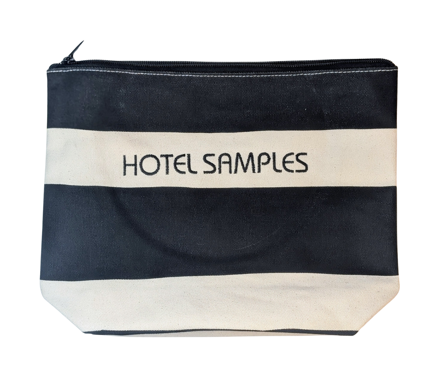 Hotel Samples Canvas Tolietry Bag  - Large Blk & White