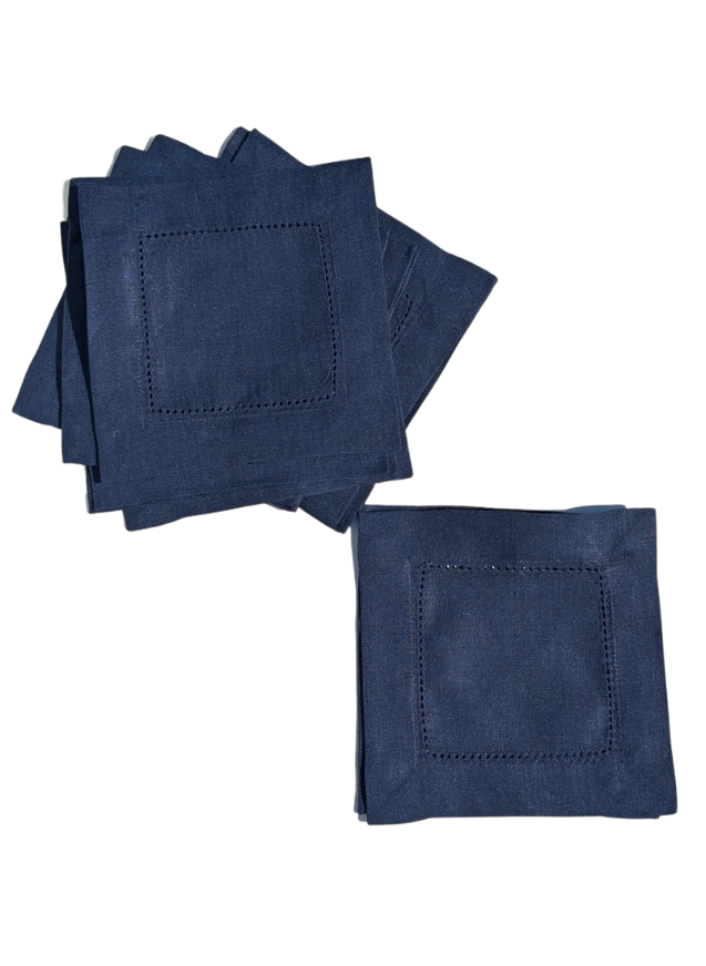 Linen Cocktail Napkins With Hemstich: Uniquely Yours