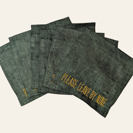 Please Leave By Nine - Set of 6 Green