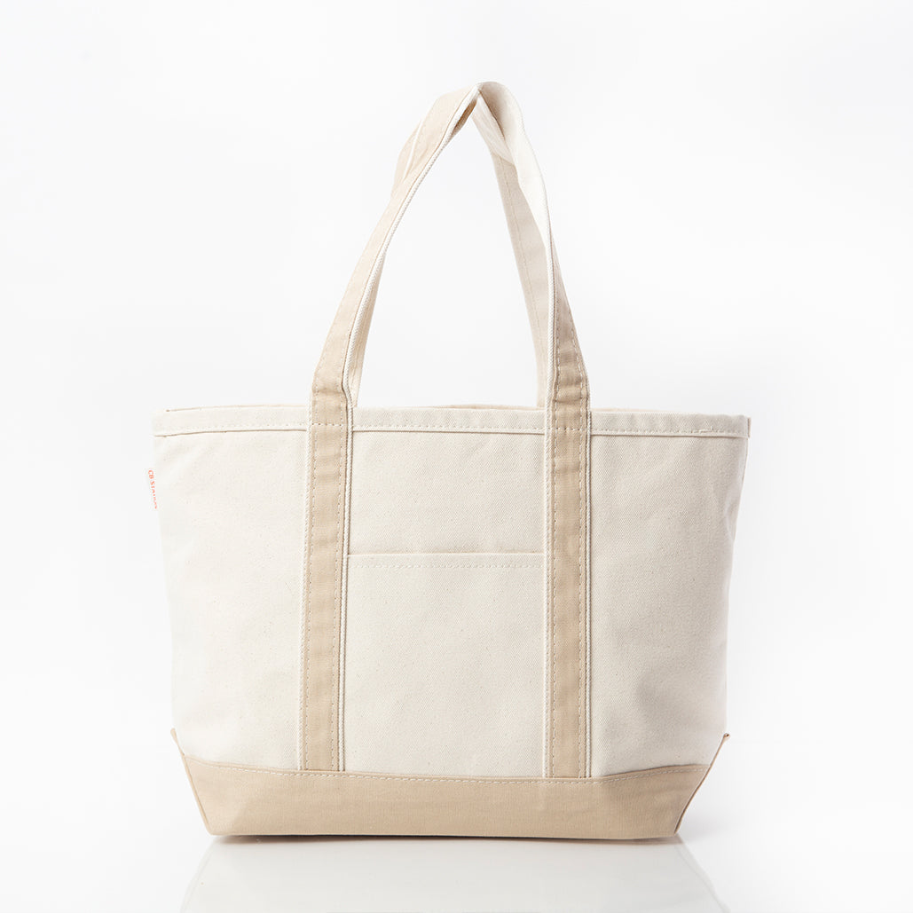 Beige tote bag on a white background