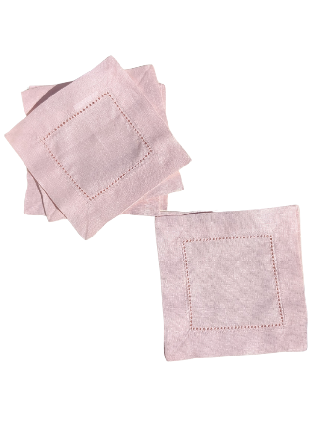 Linen Cocktail Napkins With Hemstich: Uniquely Yours